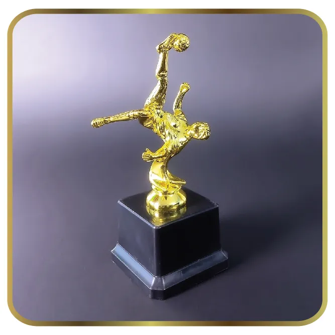 Gold Overhead Kick Football Player Trophy